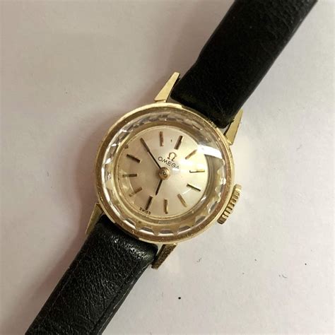 omega gold ladies watch vintage|14k gold omega ladies watch.